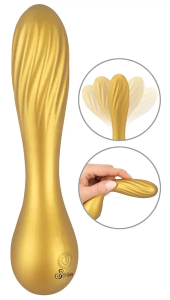 Sweet Smile Fleksibilni Swirl Metalik Silikonski Vibrator 16cm Vodootporan