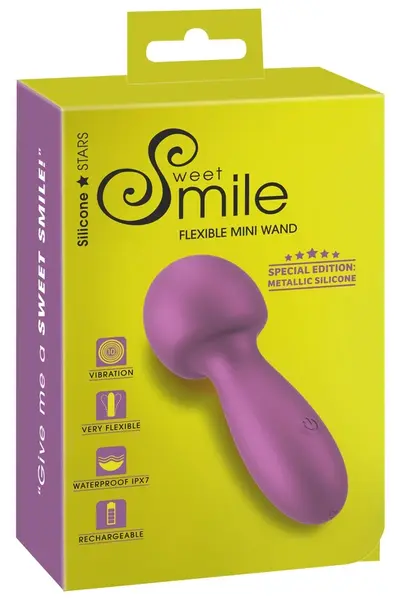 Sweet Smile Metallic Mini Wand - Kompaktni Vodootporni Uređaj za Masažu, Srebrna
