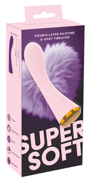 You2Toys Double Layer Silicone Vibrator with Curved Tip 17.7cm, Purple