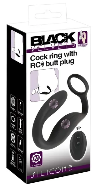 Black Velvets RC Intimate System with Vibrating Plug & Flexible Ring