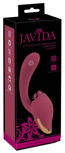 Javida 2 Funkcije Intimni Uređaj sa Vibracijom i Sistemom Lizanja, 20.6 cm