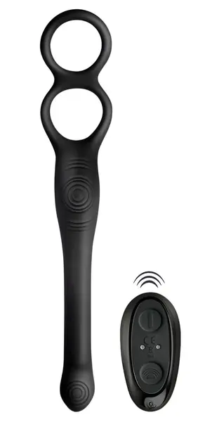 Rocks-Off Vibe Intimate Silicone Duo Ring & Anal Massager, 23.1 cm Black