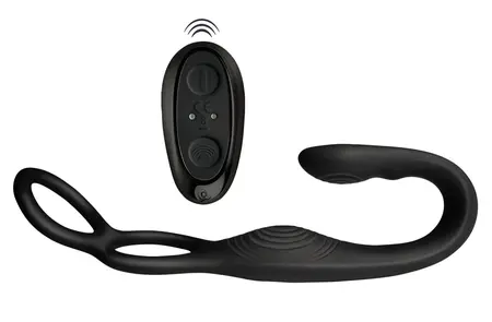 Rocks-Off Vibe Intimate Silicone Duo Ring & Anal Massager, 23.1 cm Black