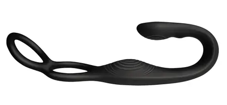 Rocks-Off Vibe Intimate Silicone Duo Ring & Anal Massager, 23.1 cm Black