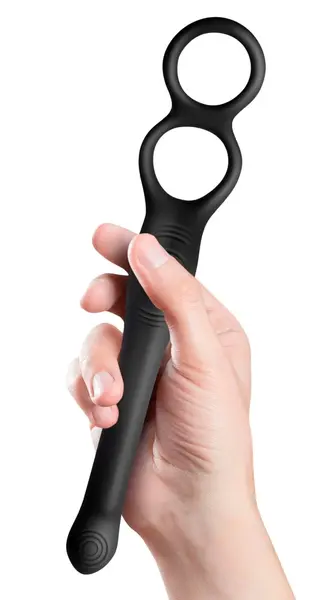 Rocks-Off Vibe Intimate Silicone Duo Ring & Anal Massager, 23.1 cm Black