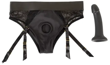 You2Toys Your Strap-On Set - Crne Gaćice sa Podesivim Kaiševima i Silikonskim Sistemom