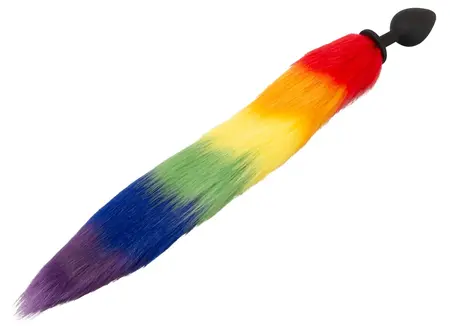 You2Toys Rainbow Fluffy Tail Silikonski Čep - 42 cm Višebojni
