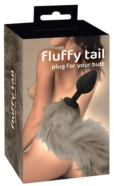 You2Toys Fluffy Tail Čep Sivi - Silikonski Model sa Mekinǧavim Vestačkim Krznom, 45 cm