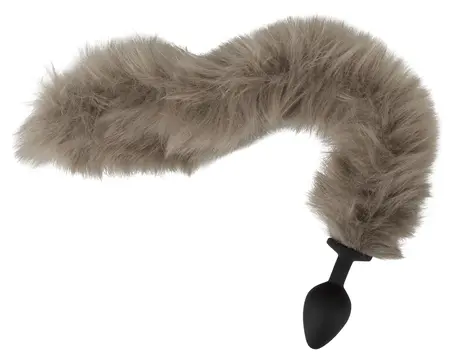 You2Toys Fluffy Tail Čep Sivi - Silikonski Model sa Mekinǧavim Vestačkim Krznom, 45 cm