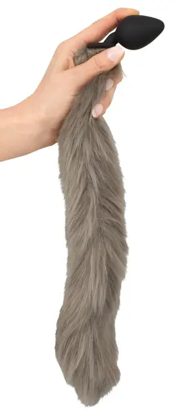 You2Toys Fluffy Tail Čep Sivi - Silikonski Model sa Mekinǧavim Vestačkim Krznom, 45 cm