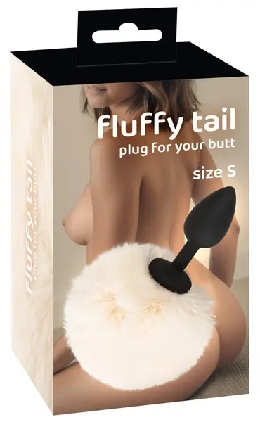 You2Toys Fluffy Tail Silikonski Čep S Beli - Meko Vestačko Krzno, Kompaktna Veličina