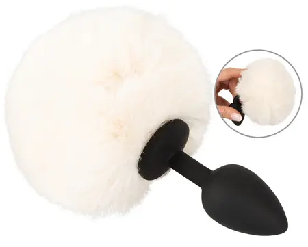 You2Toys Fluffy Tail Silikonski Čep S Beli - Meko Vestačko Krzno, Kompaktna Veličina
