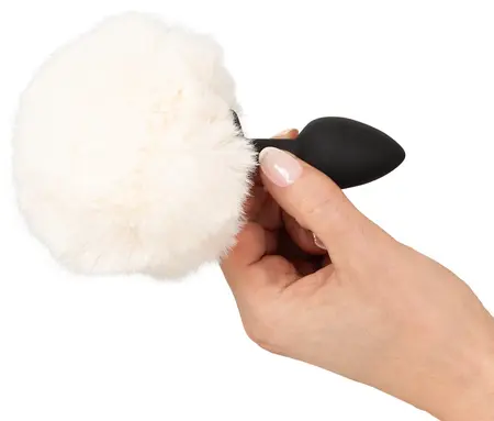 You2Toys Fluffy Tail Silikonski Čep S Beli - Meko Vestačko Krzno, Kompaktna Veličina