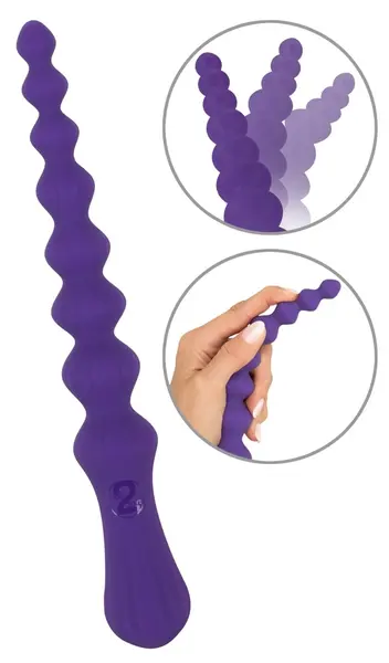 You2Toys Magic Anal Wand No. 3 Silicone, Flexible Beaded Dark Purple 25cm