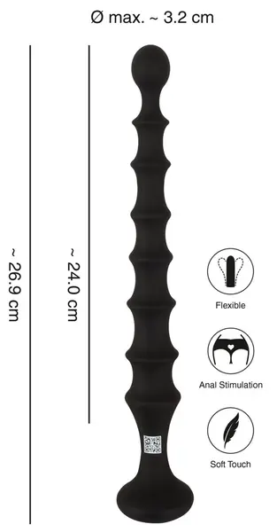 You2Toys Magic Anal Wand No. 2 - Fleksibilni Silikonski Crni Model sa Perlama
