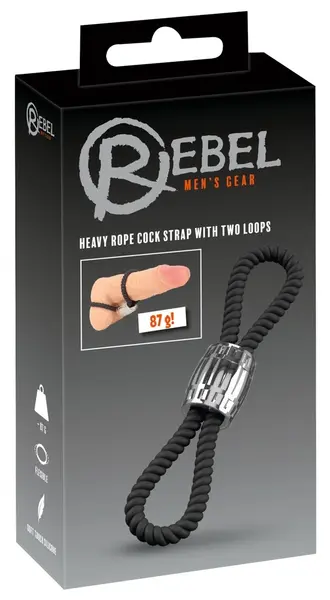 Rebel Heavy Rope Dupla Silikonska Podesiva Traka sa Metalnim Tegu Crna