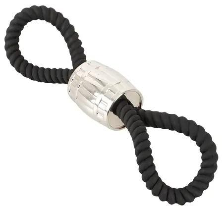 Rebel Heavy Rope Dupla Silikonska Podesiva Traka sa Metalnim Tegu Crna