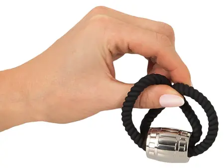 Rebel Heavy Rope Dupla Silikonska Podesiva Traka sa Metalnim Tegu Crna