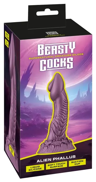 Beasty Cocks Alien Phallus Tečni Silikon Intimna Mašina 21 cm Metalik