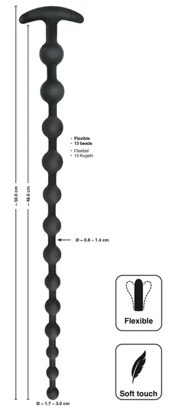 Black Velvets Silikonski Fleksibilni Sistem perli 50cm sa Sigurnim Držačem