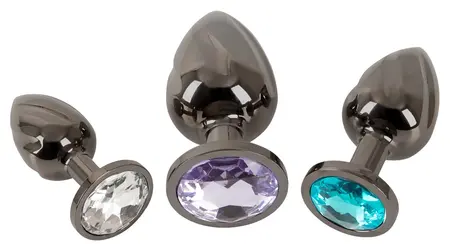 ANOS Metal Plug Set Diamond Trio - Spiral Shape, 3 Sizes, Multicolor Gems