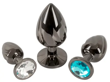 ANOS Metal Plug Set Diamond Trio - Spiral Shape, 3 Sizes, Multicolor Gems