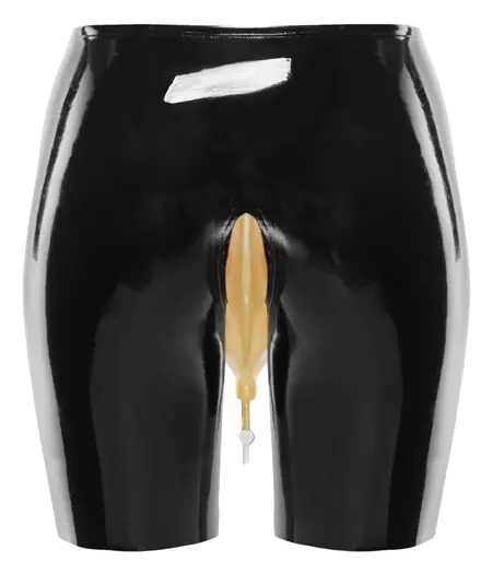 LateX Pantalone za Sakupljanje Urina M - Crne Lateks Šortsice sa Ventil Sistemom
