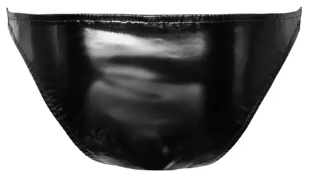 Black Level Vinil bokserice za muškarce Srebrna pruga Patent zatvarač S Crna sjajna