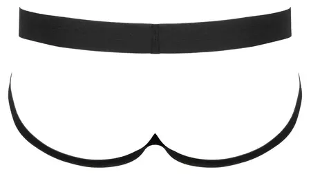 Black Level Vinil jockstrap za muškarce M sa srebrnim patent zatvaračem, crni finiš
