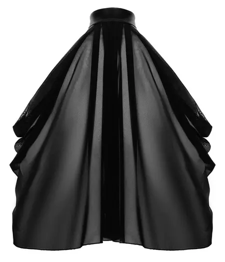 Noir Ručno Rađen Bolero Orgia od Tila Crni Ogrtač M