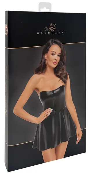 Noir Libido cev haljina M - sjajna Powerwetlook crna mini haljina