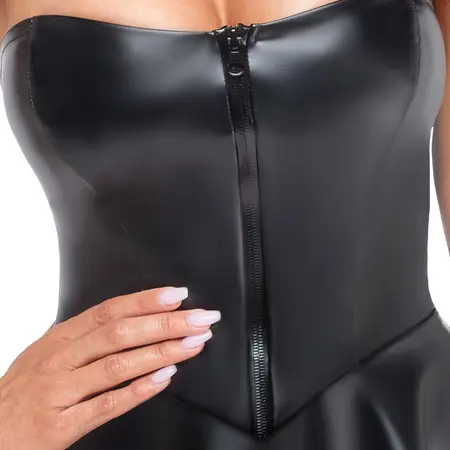 Noir Handmade Libido cev haljina S - Powerwetlook crna mini haljina