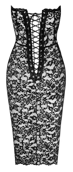 Noir Handmade cev haljina čipka crna L - elegantan dizajn u stilu korseta