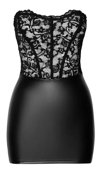 Noir Handmade cev haljina XL - bez rukava čipka & Powerwetlook, crna