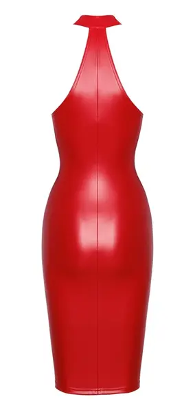 Noir Handmade Orgia crvena Powerwetlook haljina veličina S stojeći kragna