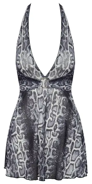Cottelli LINGERIE Haljina Zmija XL Providna Zmijska Koža Halter Veza