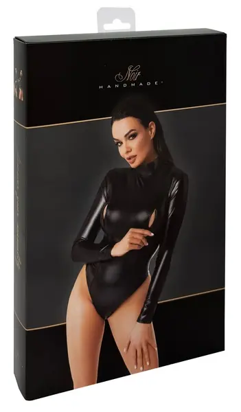 Noir Orgia Exclusive Powerwetlook Long Sleeve Bodysuit Black L