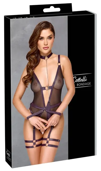 Cottelli Bondage Body XL Crni Powernet sa Uklonjivim Aksesoarima