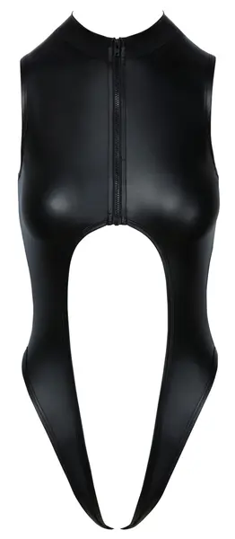 Cottelli Lingerie Bezrukavni Mat Zip Body XL, Otvorenog Međunožja, Crni
