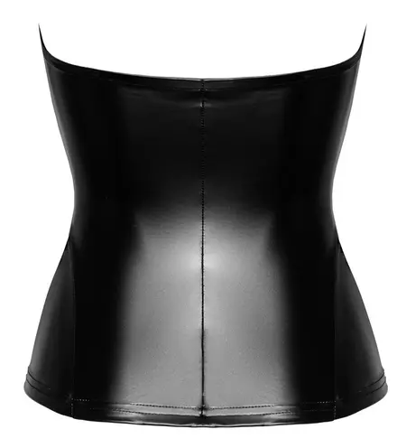 Noir Handmade Orgia Mysteria Korzet Top Crna S - Powerwetlook, Prednji Rajsferšlus