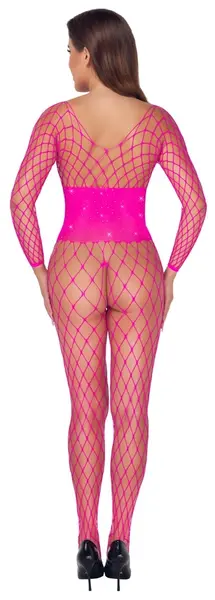 Cottelli Collection Fantasy Roze Body Čarape sa Rhinestone Strukom