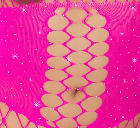 Cottelli Collection Fantasy Roze Body Čarape sa Rhinestone Strukom