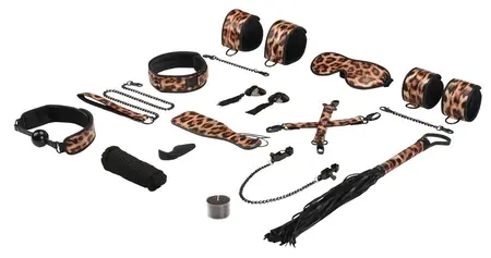 Liebe Seele Leopard Print Premium 13-Delni BDSM Set, Životinjski Uzorak