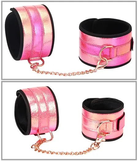 Liebe Seele Vivid Sakura 8-Piece Bondage Set Glossy Pink Gold Details