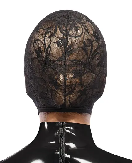 Bad Kitty Lace Head Mask Black - Stretchable Elegant Design