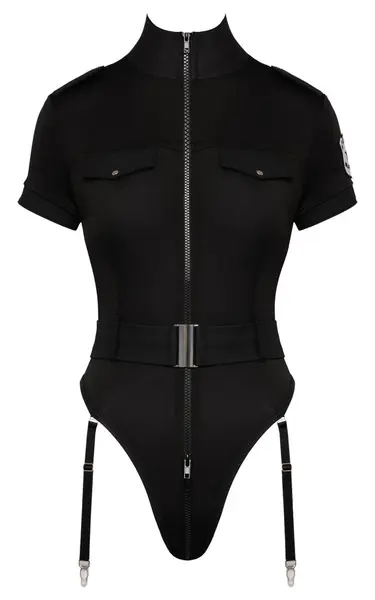 Cottelli Costumes Police Bodysuit XL Wetlook Stretch Black