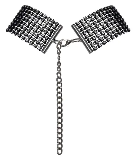 Cottelli Accessories Crni podesivi čoker sa kristalima, 36 cm + produžetak