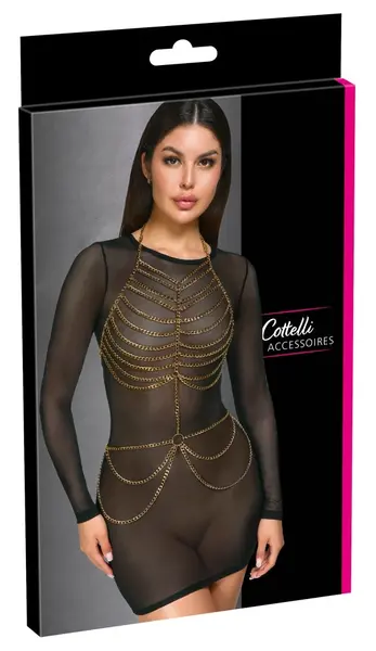Cottelli Body Chain Gold - Podesivi dvodelni metalni aksesoar