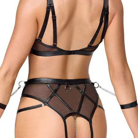 Cottelli BONDAGE Powernet Bra i Gaćice Set XL sa Podesivim Naramenicama