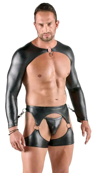 Svenjoyment Bondage Set S - 3-delni mat crni rastezljivi komplet sa prstenovima